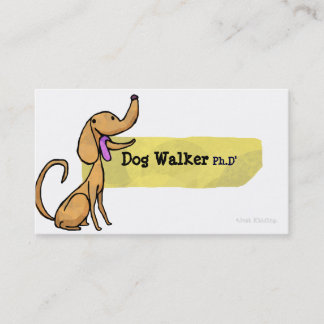 Tarjeta de visita del Ph.D del caminante del perro