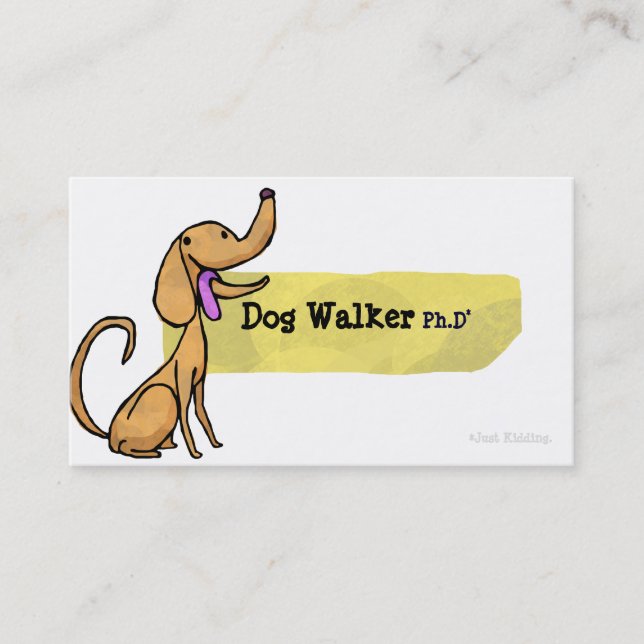 Tarjeta de visita del Ph.D del caminante del perro (Anverso)