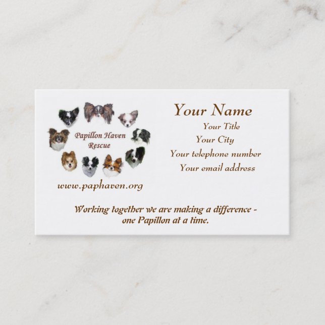 Tarjeta de visita del PHR (Anverso)