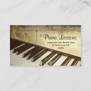 tarjeta de visita del piano