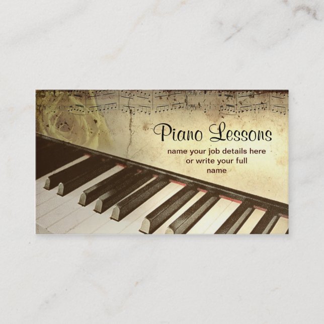 tarjeta de visita del piano (Anverso)