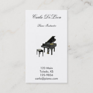 Tarjeta de visita del piano
