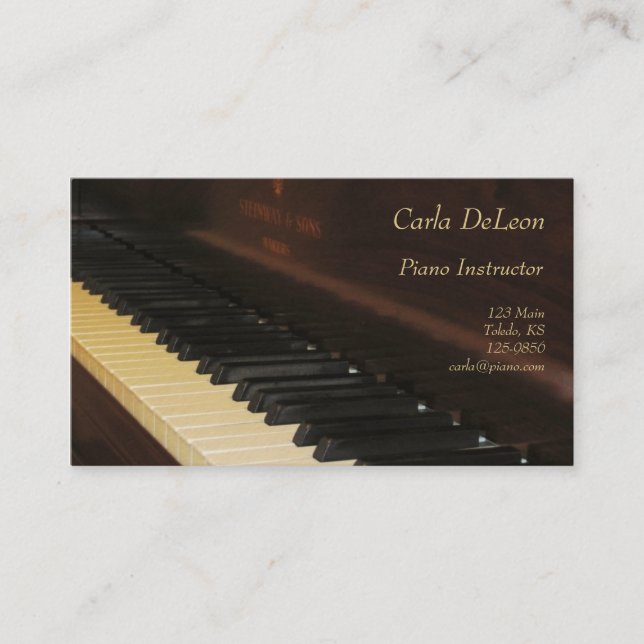 Tarjeta de visita del piano (Anverso)