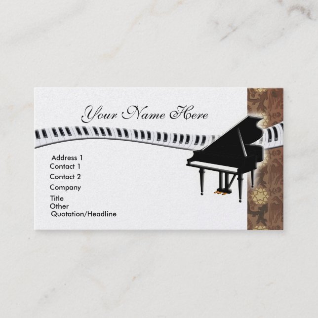Tarjeta de visita del piano de cola (Anverso)