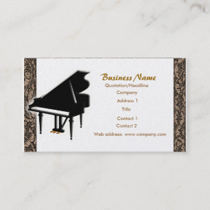 Tarjeta de visita del piano de cola
