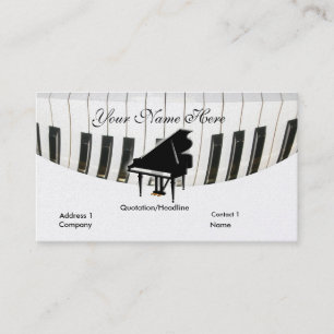Tarjeta de visita del piano de cola y del teclado