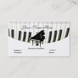 Tarjeta de visita del piano de cola y del teclado