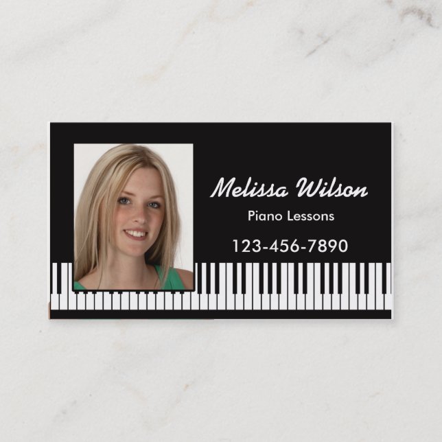 Tarjeta de visita del piano de la foto (Anverso)