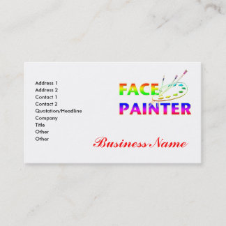Tarjeta de visita del pintor de la cara