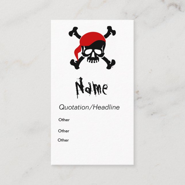 Tarjeta de visita del pirata (Anverso)