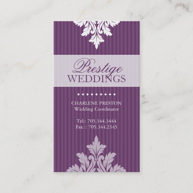 TARJETA DE VISITA DEL PLANIFICADOR DE LA BODA (Anverso)