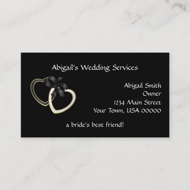 Tarjeta de visita del planificador de la boda (Anverso)