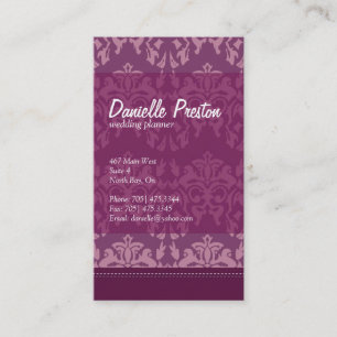 Tarjeta de visita del planificador de la boda