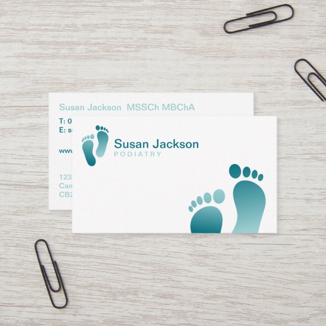 Tarjeta de visita del Podiatrist (Anverso/Reverso In Situ)