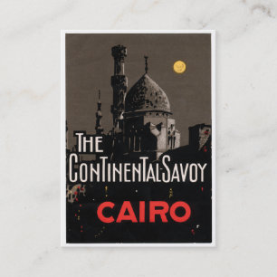 Tarjeta de visita del poster del hotel de El Cairo