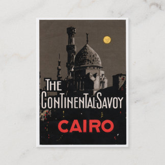 Tarjeta de visita del poster del hotel de El Cairo