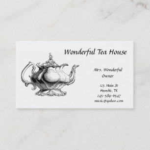 Tarjeta de visita del pote del té del vintage