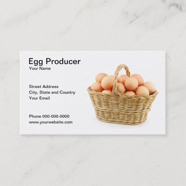 Tarjeta de visita del productor del huevo (Anverso)