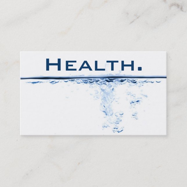 Tarjeta de visita del profesional de salud H2O (Anverso)