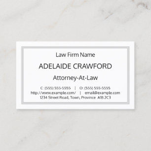 Tarjeta de visita del profesional simple, legal