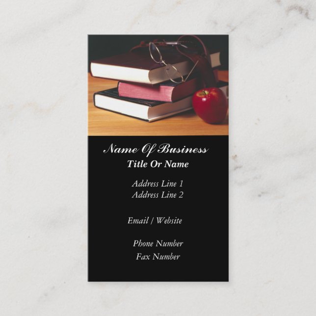 Tarjeta de visita del profesor de escuela (Anverso)