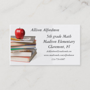 Tarjeta de visita del profesor de escuela