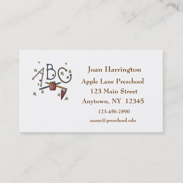 Tarjeta de visita del profesor de las estrellas de (Anverso)