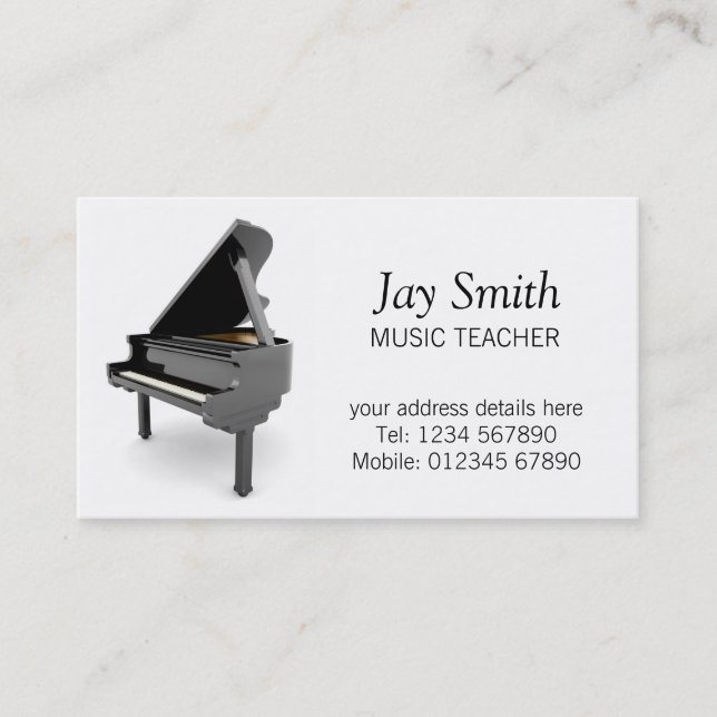 Tarjeta de visita del profesor de música (Anverso)