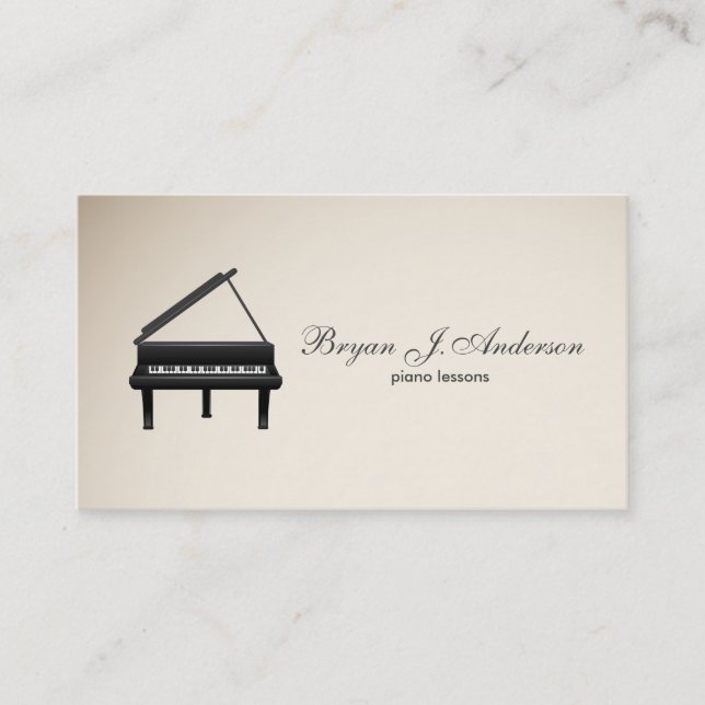 Tarjeta de visita del profesor de música del piano (Anverso)