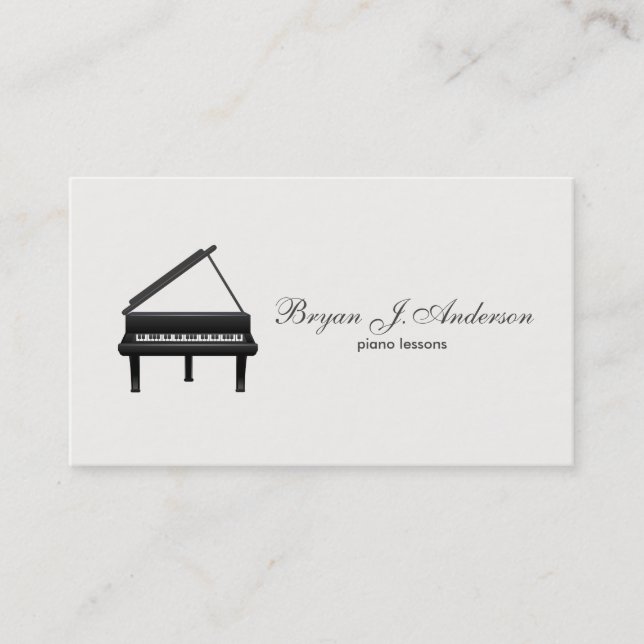 Tarjeta de visita del profesor de música del piano (Anverso)