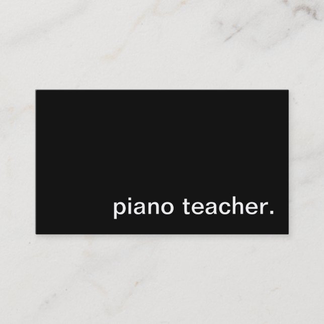Tarjeta de visita del profesor de piano (Anverso)