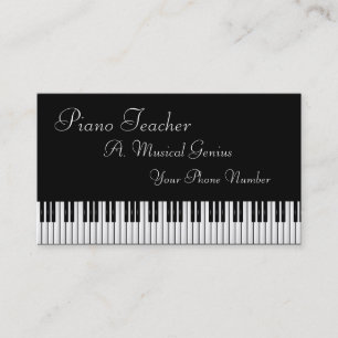 Tarjeta de visita del profesor del piano y/o de