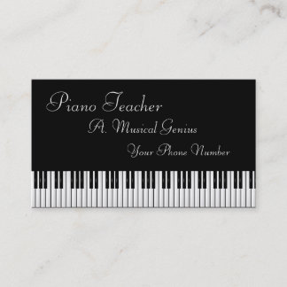 Tarjeta de visita del profesor del piano y/o de