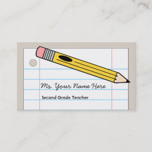 Tarjeta de visita del profesor - lápiz y papel
