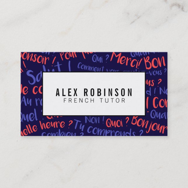 Tarjeta de visita del profesor particular de la (Anverso)