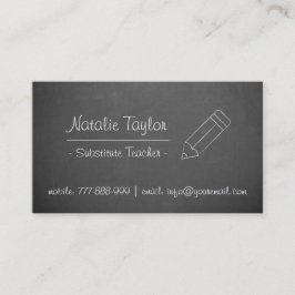 Tarjeta de visita del profesor sustituto del lápiz