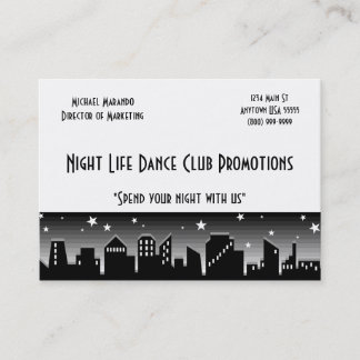 Tarjeta de visita del promotor del club de baile