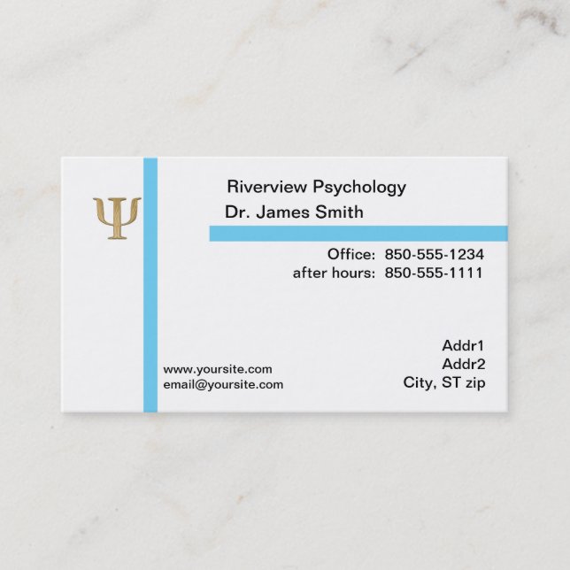Tarjeta de visita del psicólogo (Anverso)
