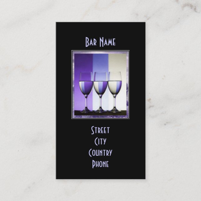 Tarjeta de visita del Pub de la barra (Anverso)