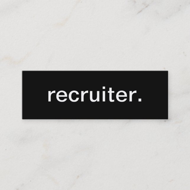 Tarjeta de visita del reclutador (Anverso)