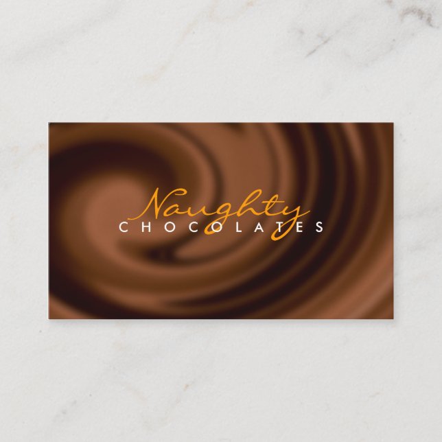 Tarjeta de visita del remolino del chocolate (Anverso)