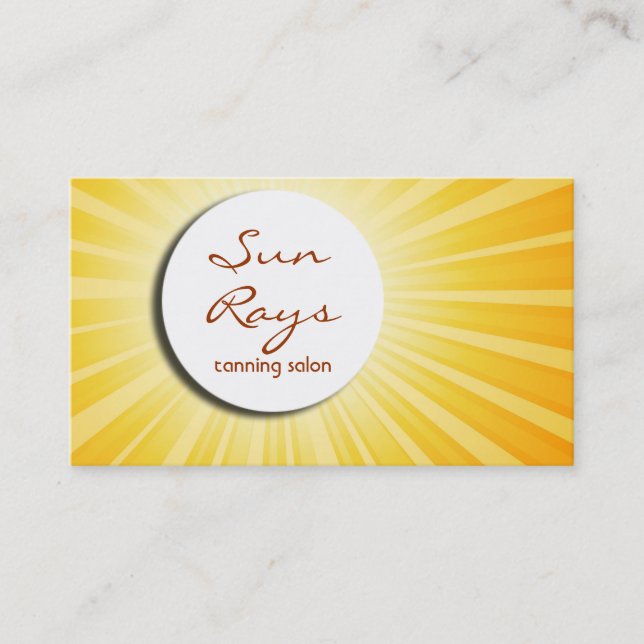 Tarjeta de visita del resplandor solar (Anverso)