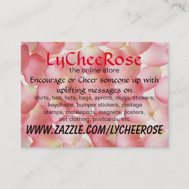 Tarjeta de visita del rezo de Lycheerose Cristo (Anverso)