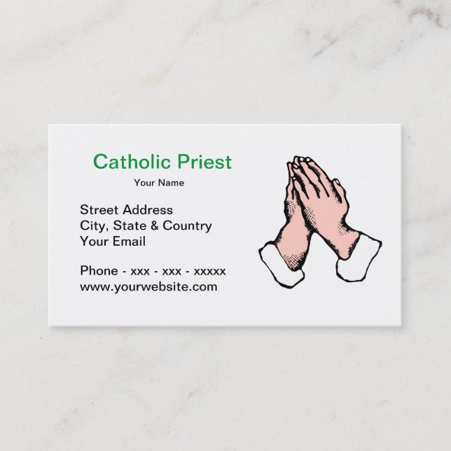 Tarjeta de visita del sacerdote católico (Anverso)