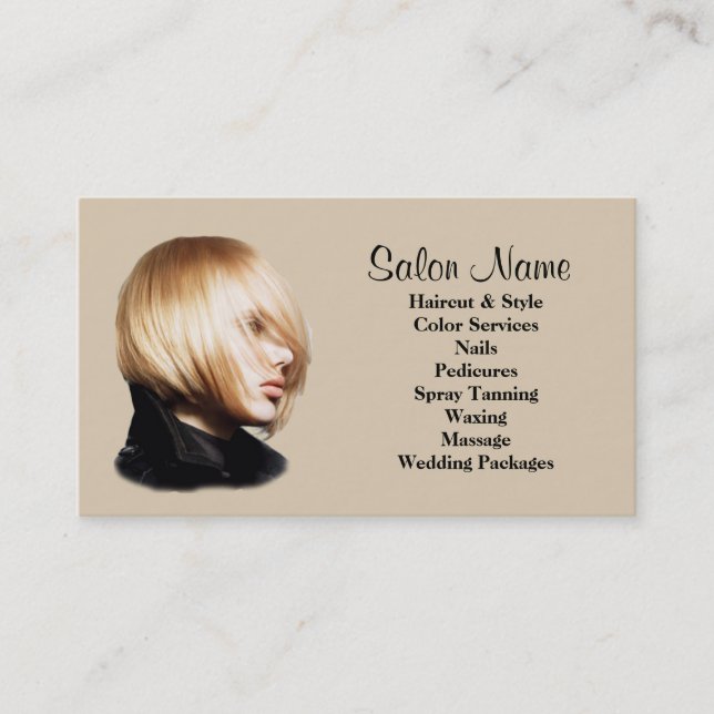 Tarjeta de visita del salón de belleza (Anverso)