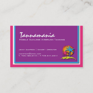 Tarjeta de visita del salón de bronceado