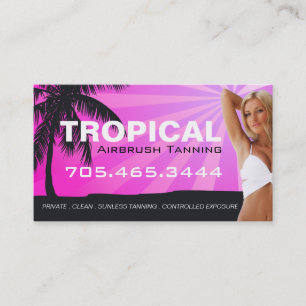Tarjeta de visita del salón de bronceado del