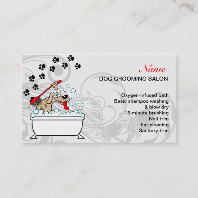 Tarjeta de visita del salón de la preparación del (Anverso)