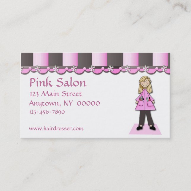 Tarjeta de visita del salón de pelo (Anverso)