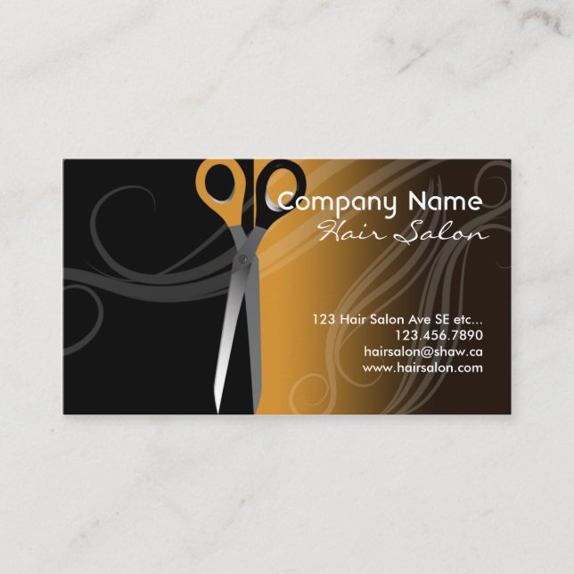 Tarjeta de visita del salón de pelo (Anverso)